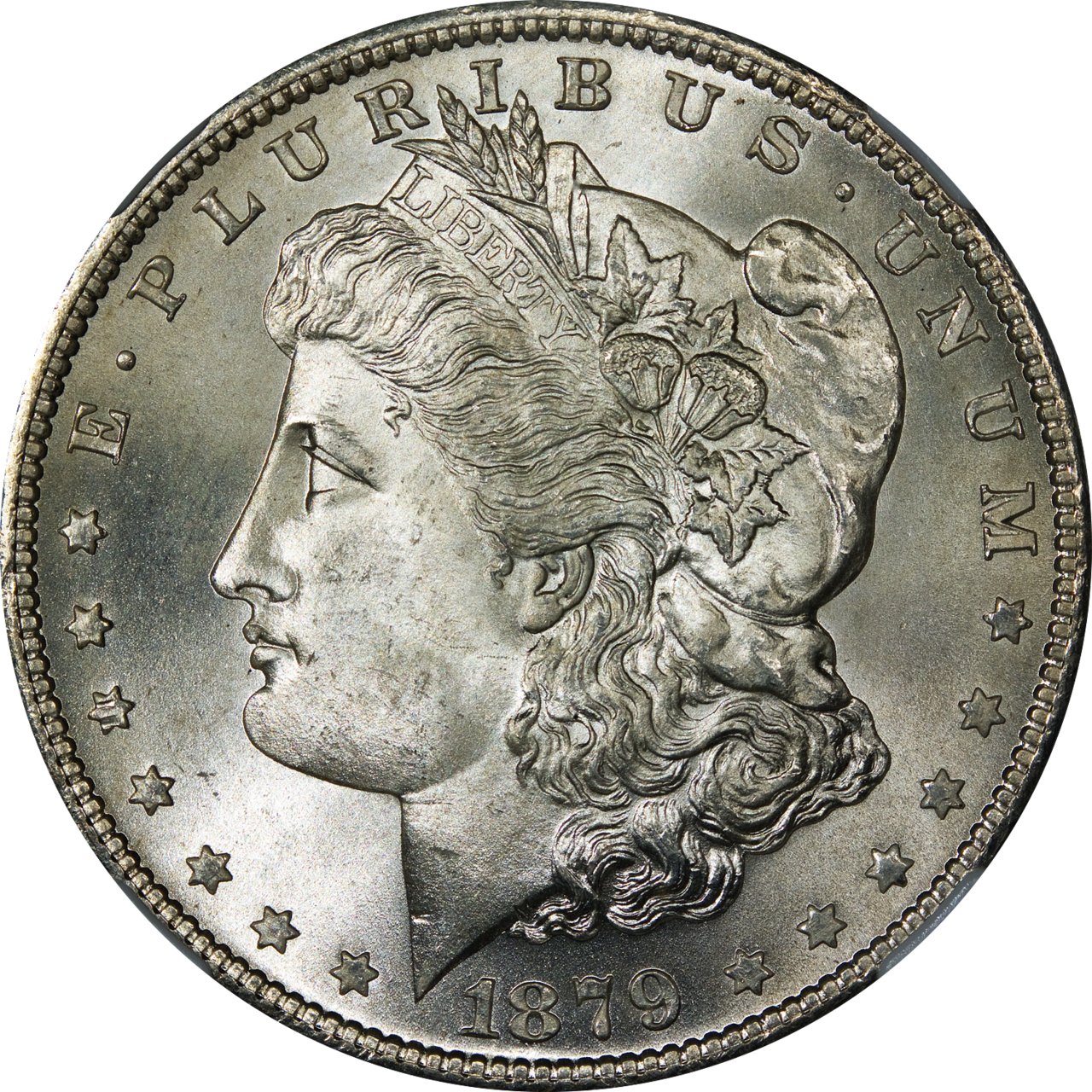 1879-S Morgan silver dollar, obverse