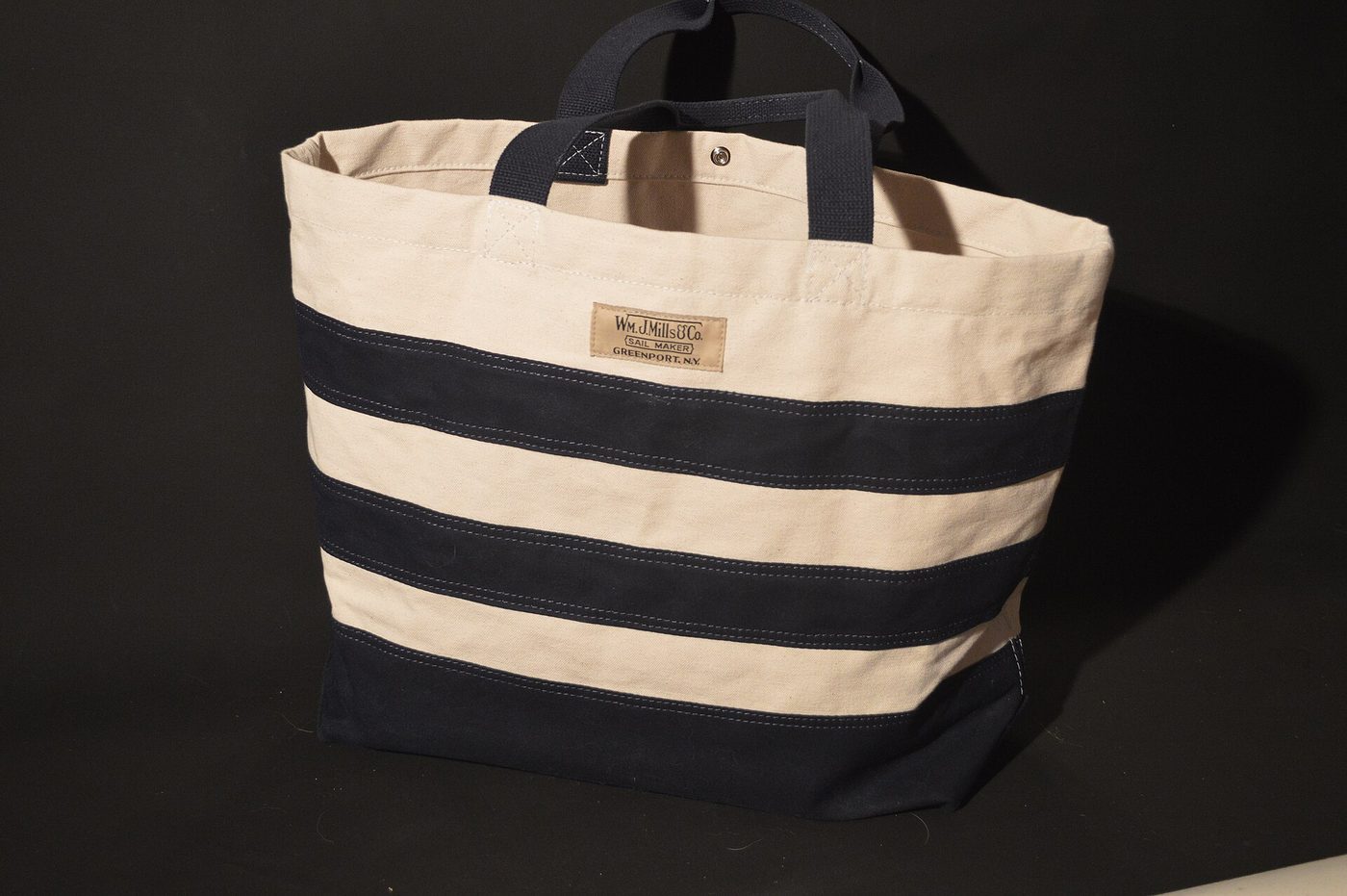 Two-tone canvas tote bag
