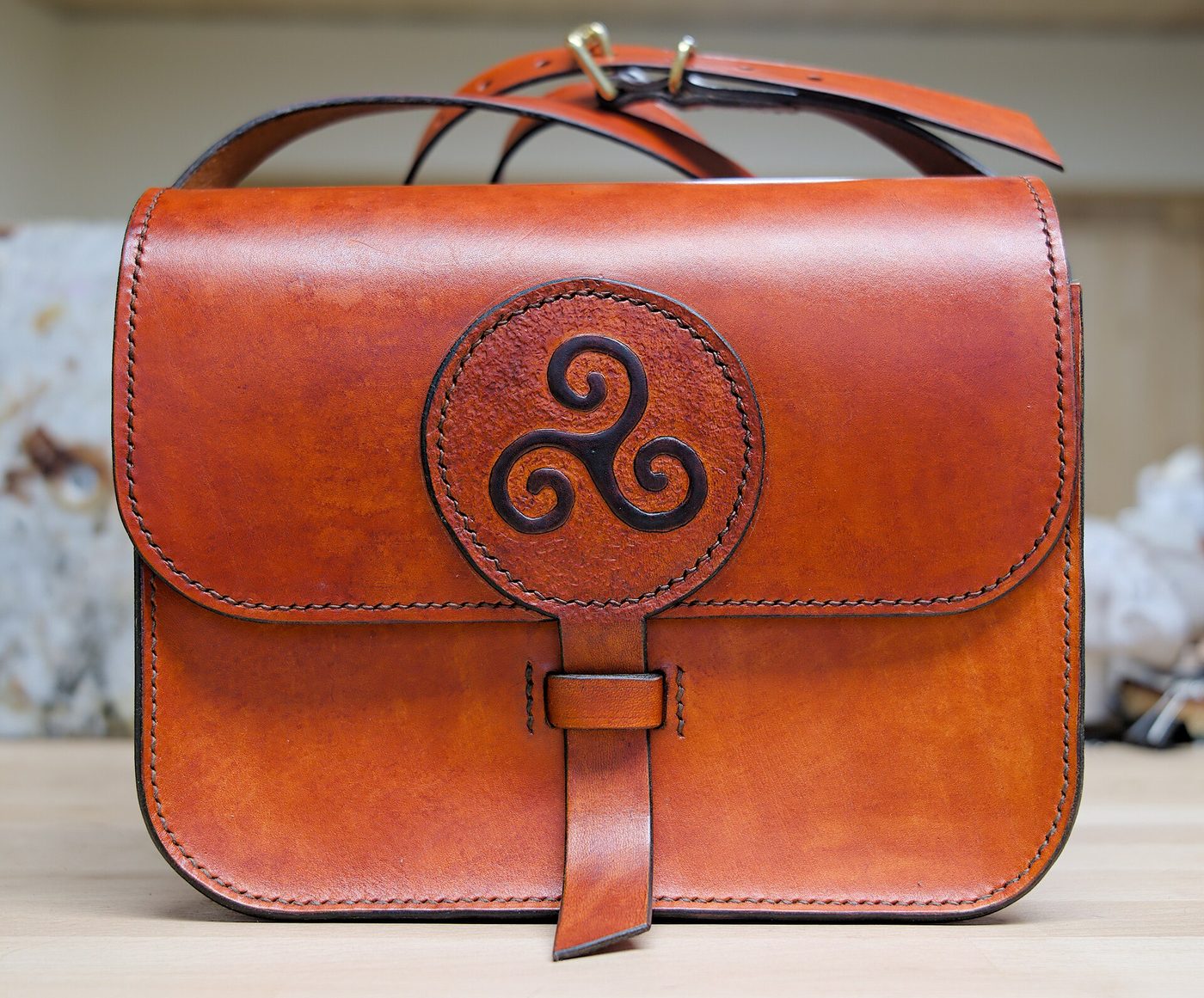 Handmade leather handbag