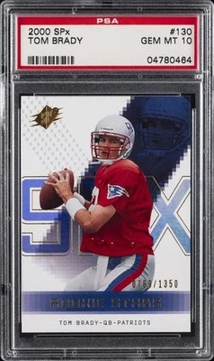 Tom Brady graded football cards — 2000 Bowman Chrome rookie and Patriots era slabs — sell Brady cards in Boston at LBC Pawn