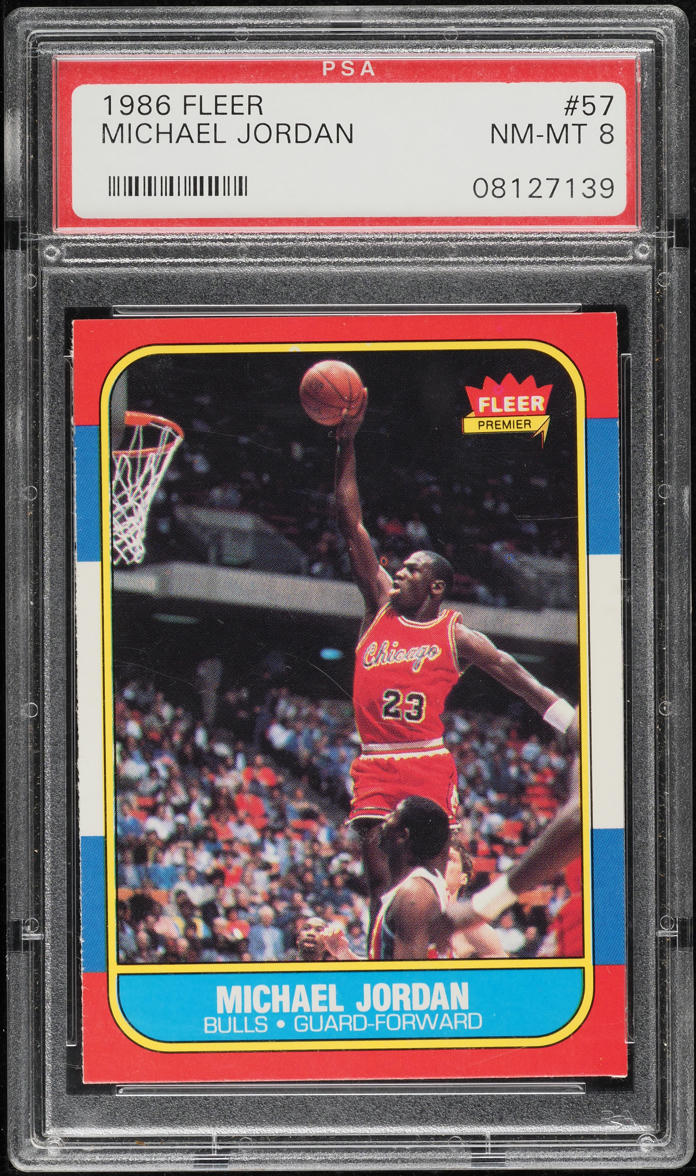 Michael Jordan graded basketball cards — 1986 Fleer rookie and Bulls era slabs — sell Jordan cards in Boston at LBC Pawn