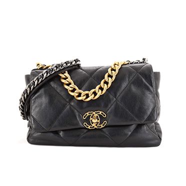 Chanel 19 bag with oversized quilting and mixed-metal chain