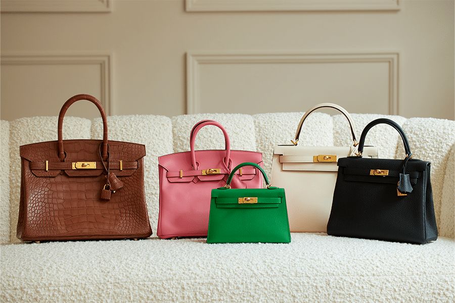 Hermès Birkin and Kelly bags side by side