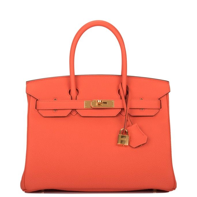 Hermès Birkin bag in orange Togo leather with gold hardware