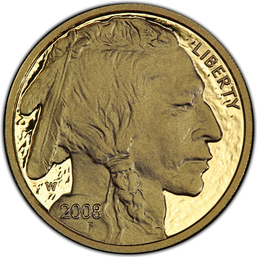 2008-W American Gold Buffalo obverse — fractional-year Native American portrait on a proof Buffalo bought at LBC Pawn