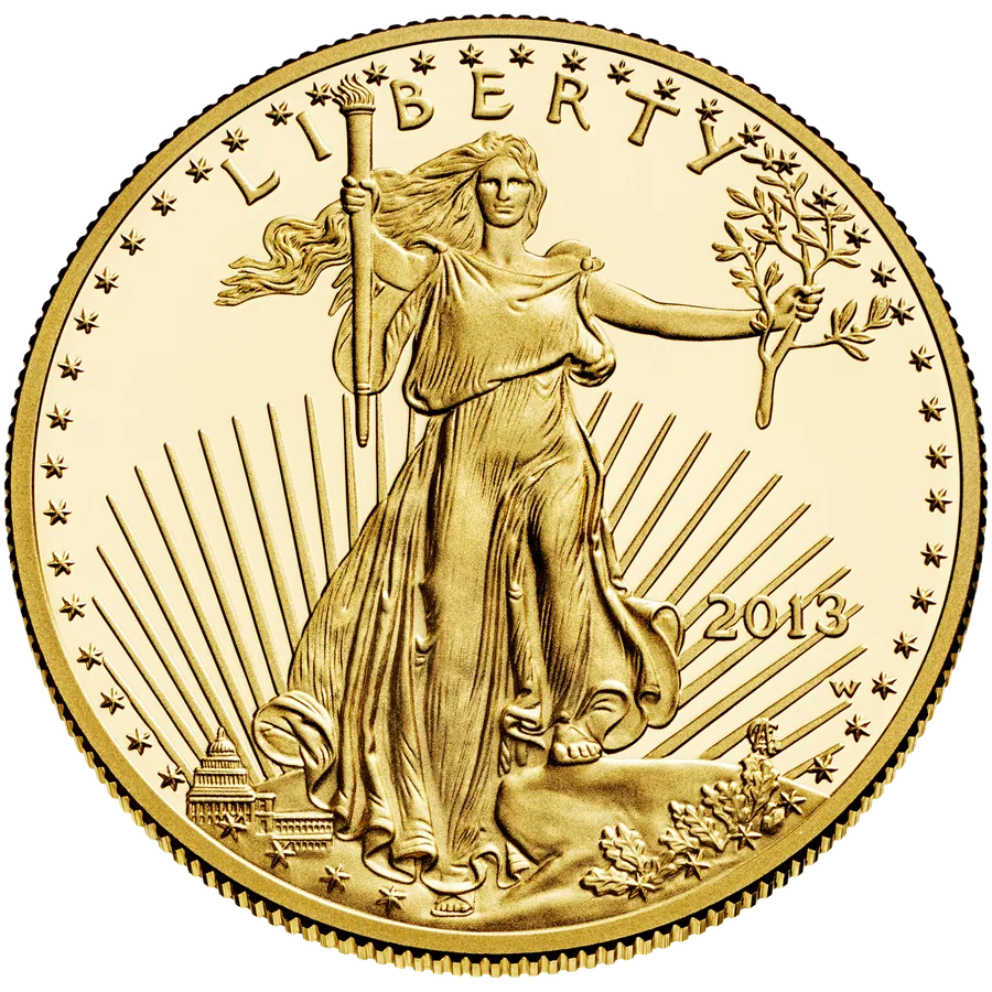 American Gold Eagle — Saint-Gaudens Liberty obverse of a 1 oz Gold Eagle bought for cash in Boston