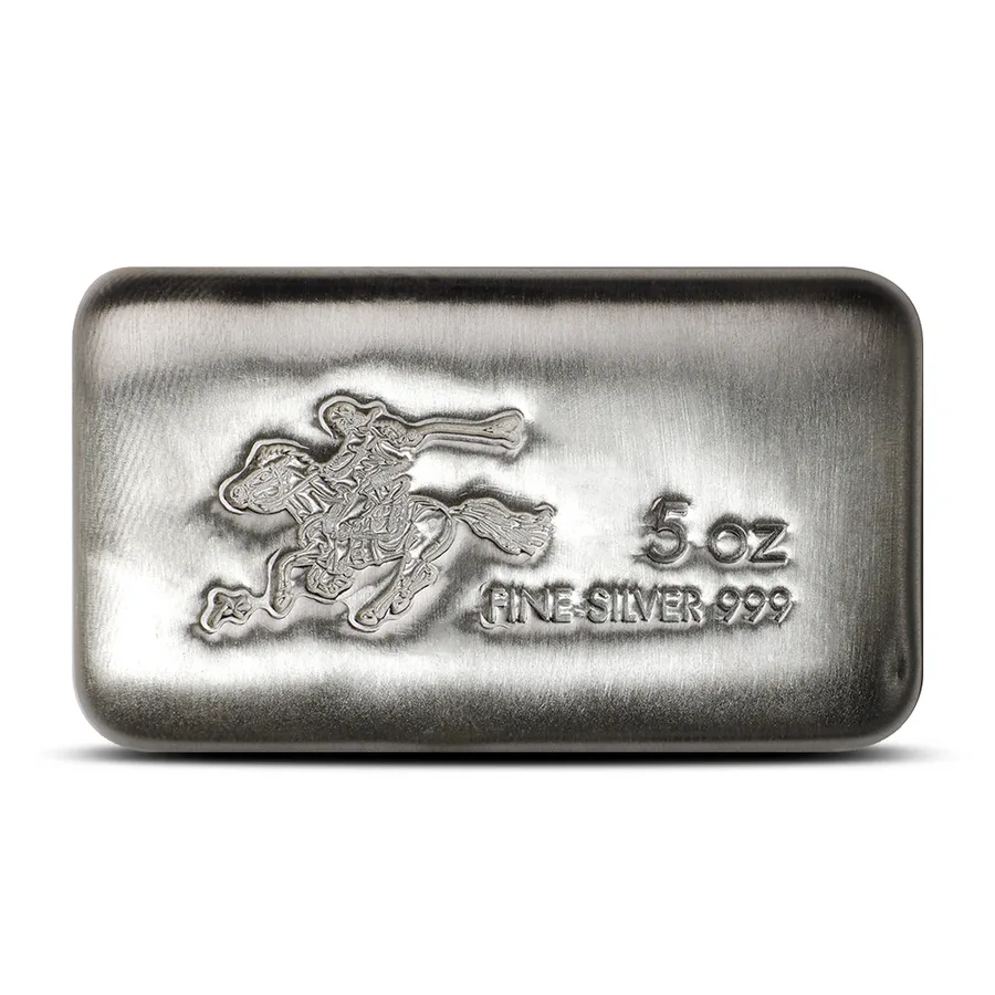 5 oz silver bar bought in Boston — a SilverTowne Pony 5 oz .999 fine silver bar at LBC Pawn