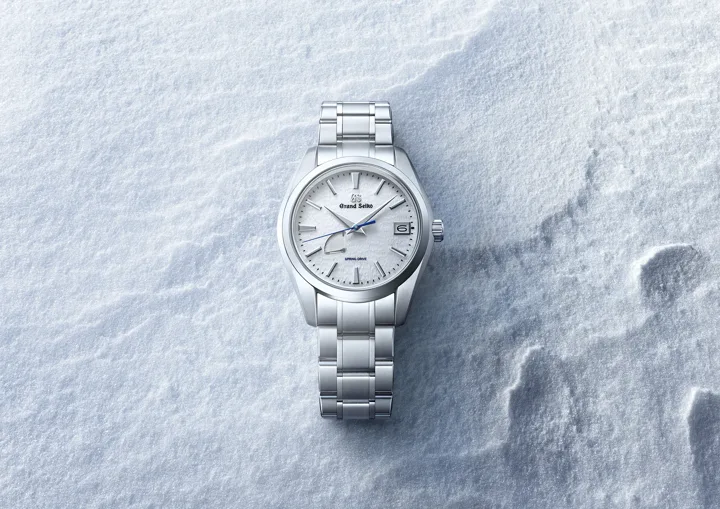 Grand Seiko Snowflake SBGA211 Spring Drive on snow — we buy Grand Seiko watches in Boston