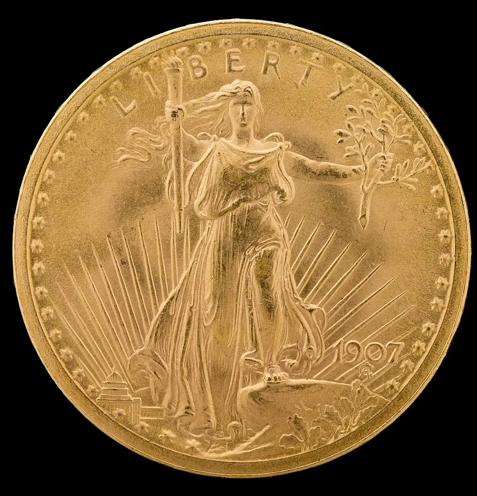 Saint-Gaudens double eagle obverse — pre-1933 $20 gold coin bought for cash in Boston at LBC Pawn