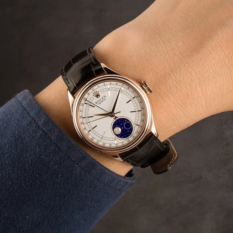 Rolex Cellini Moonphase in Everose gold — we buy Cellini watches in Boston