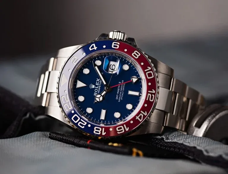 Rolex GMT-Master II Pepsi with red and blue Cerachrom bezel — we buy GMTs in Boston