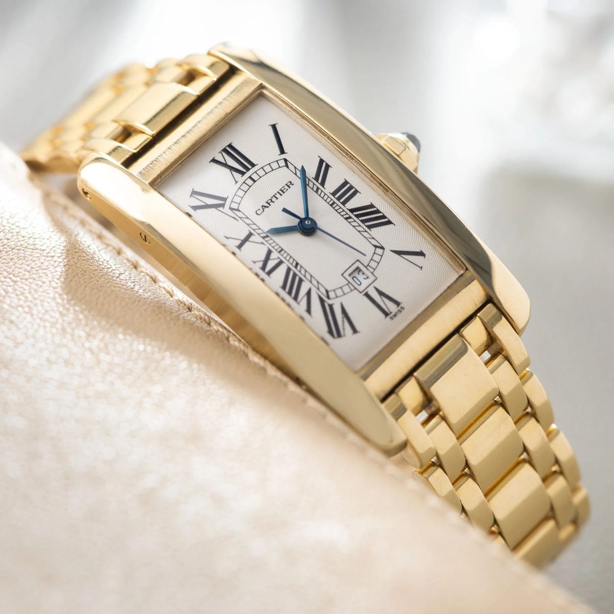 Cartier Tank wristwatch in gold — sell your Cartier watch in Boston at LBC Pawn