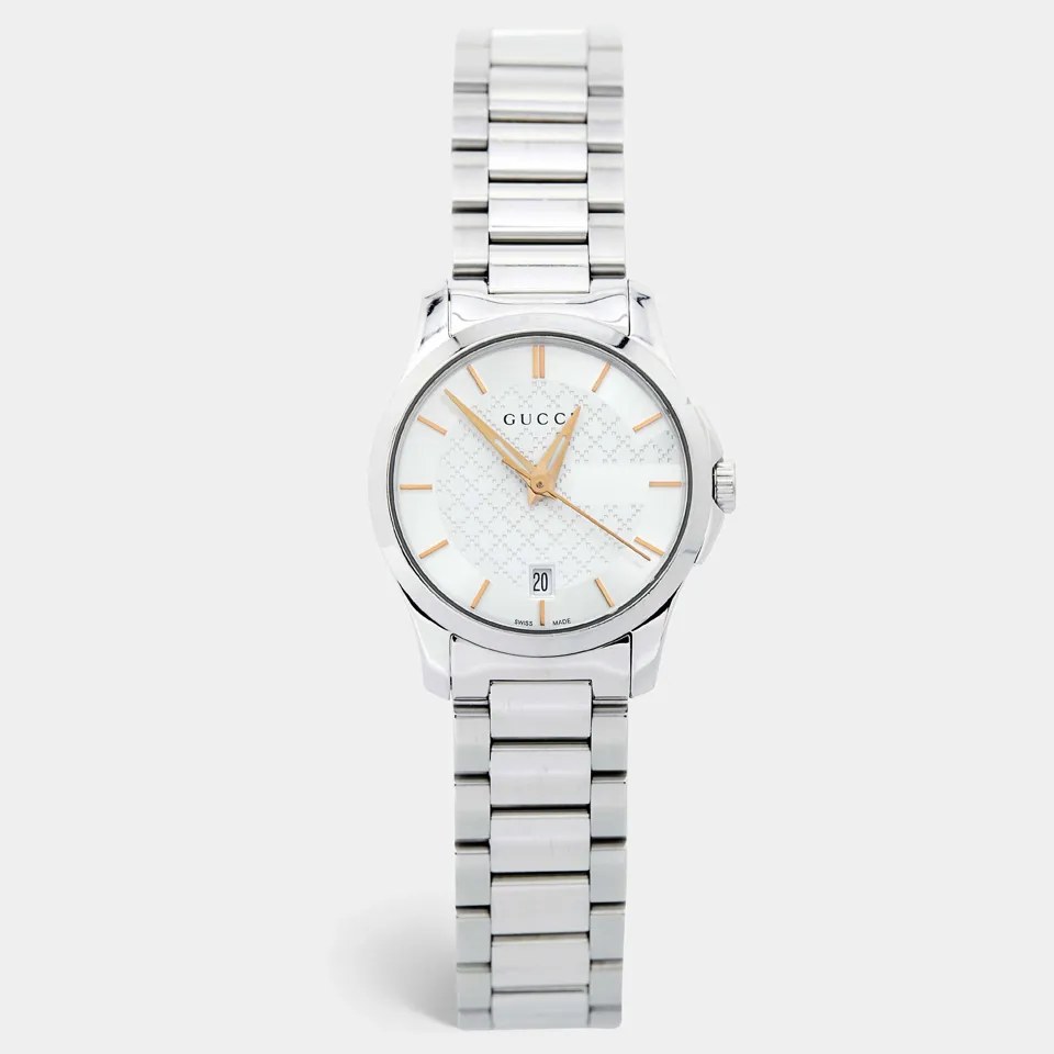 Gucci G-Timeless wristwatch with steel bracelet — sell your Gucci watch in Boston at LBC Pawn